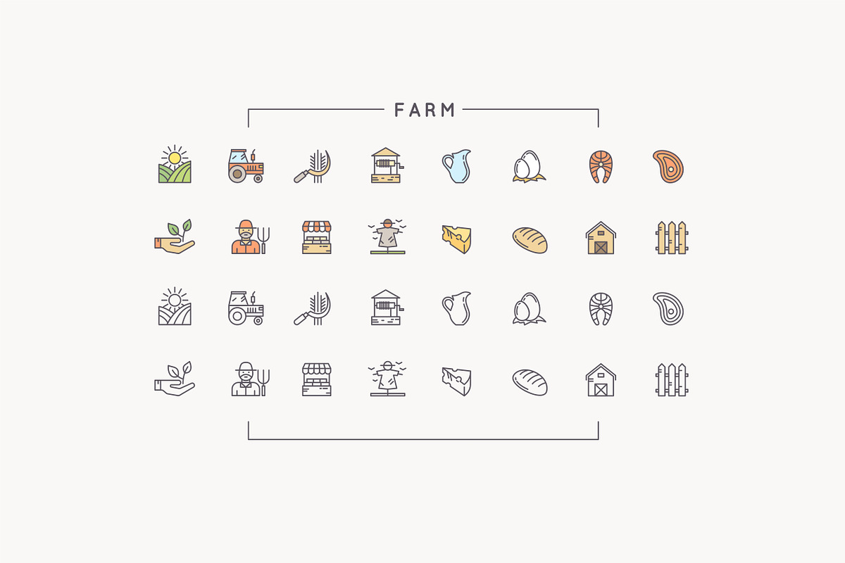 112 icons /farm/gardening/apiculture, an Outline Icon by alekseiderin (Photo 7 of 8)