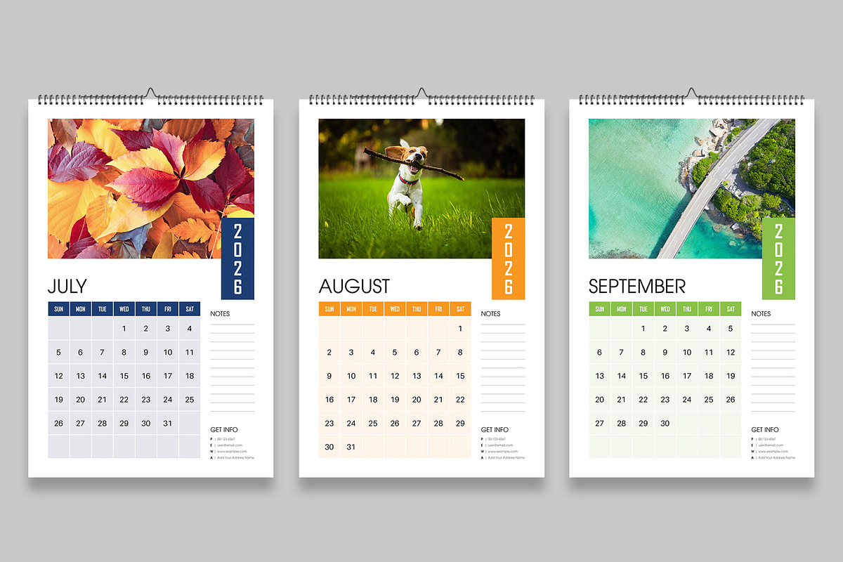 Colorful 2026 Wall Calendar Template, a Stationery Template by ContestDesign (Photo 4 of 5)