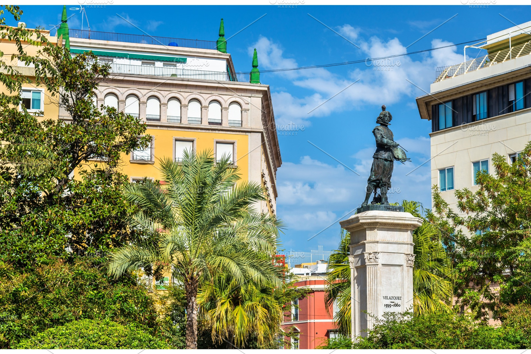 Statue of Diego Velazquez in Seville, Spain, an Architecture Photo by Leonid Andronov
