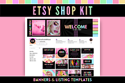 Pastel Neon Etsy Shop Kit, a Branding & Logo Template by SunshineStudioBoutique (Thumbnail 1 of 6)