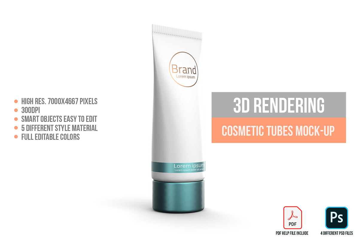 3D Rendering Cosmetic Tubes Mock-up, a Packaging Mockup by graystudio (Photo 11 of 50)