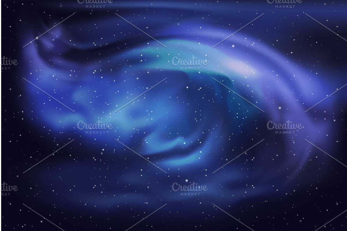 Starry outer space nebula universe, an Illustration by Lemberg Vector