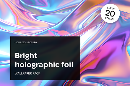 Bright holographic wallpaper pack
