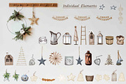 Farmhouse Christmas Watercolor Set, a Seasonal Illustration by BarvArt (Thumbnail 23 of 28)