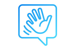 Saying hello pixel perfect gradient, an Outline Icon by IMG Visuals