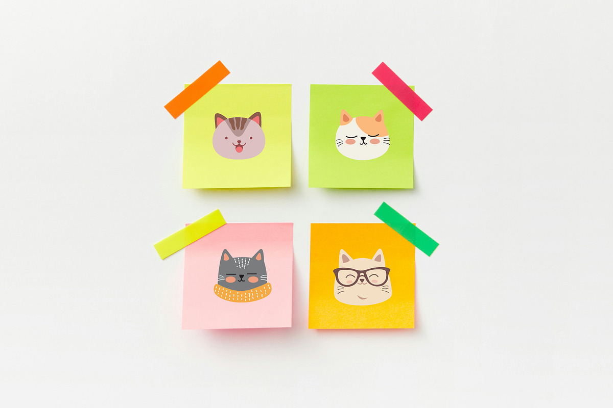 10 Adorable Kitty Head Illustration, an Illustration by jongcreative (Photo 2 of 4)