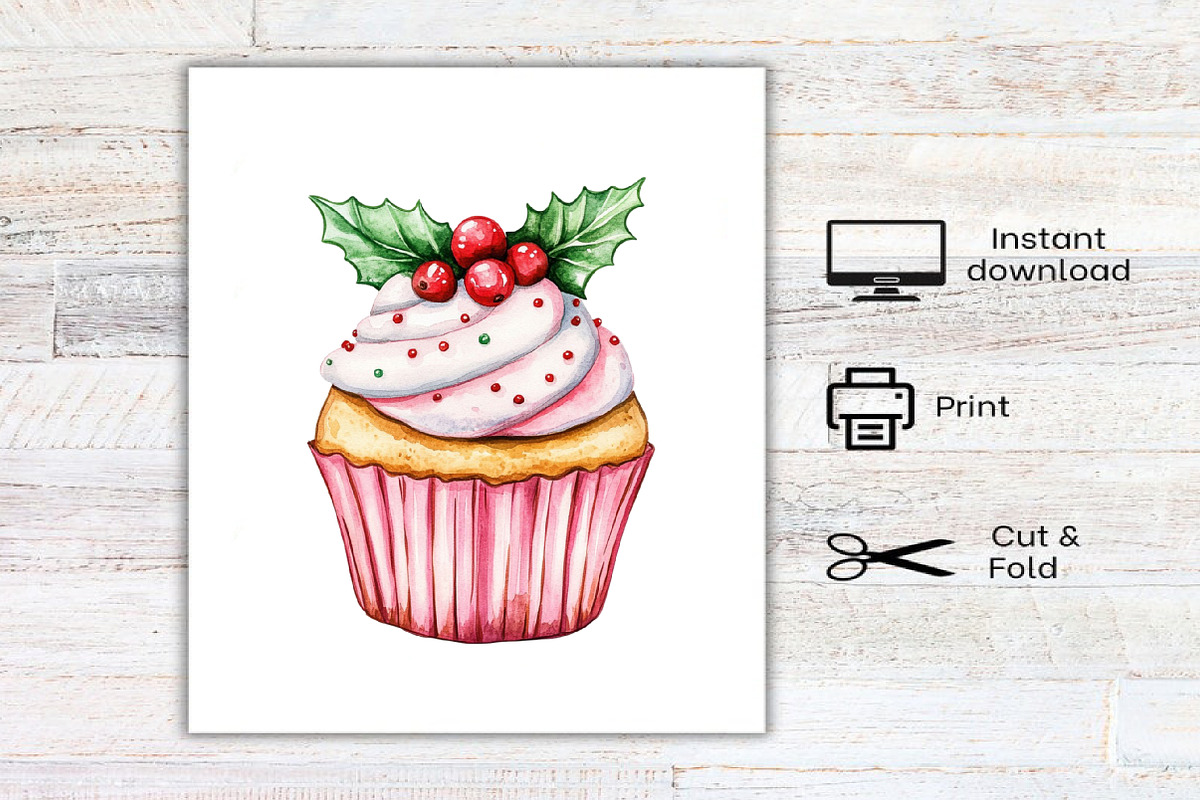 Cute Cartoon Christmas Clipart, an Illustration by Canvas Craft (Photo 7 of 7)