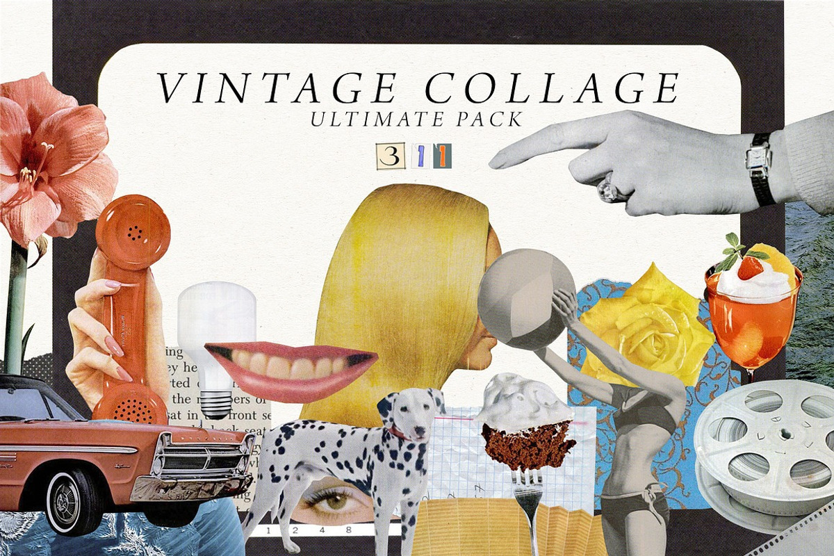 MEGA Vintage Collage Bundle, an Object Graphic by Kaleriia (Photo 9 of 9)