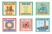 Coastal Summer Stamp Clipart Bundle, an Illustration by Dream Creation (Thumbnail 3 of 8)