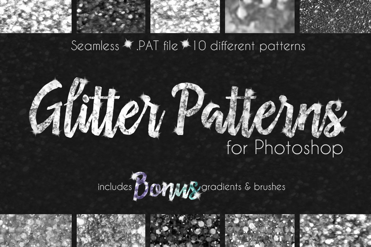 Glitter Texture Patterns Photoshop, a Palette Add-On by Transfuchsian (Photo 1 of 5)