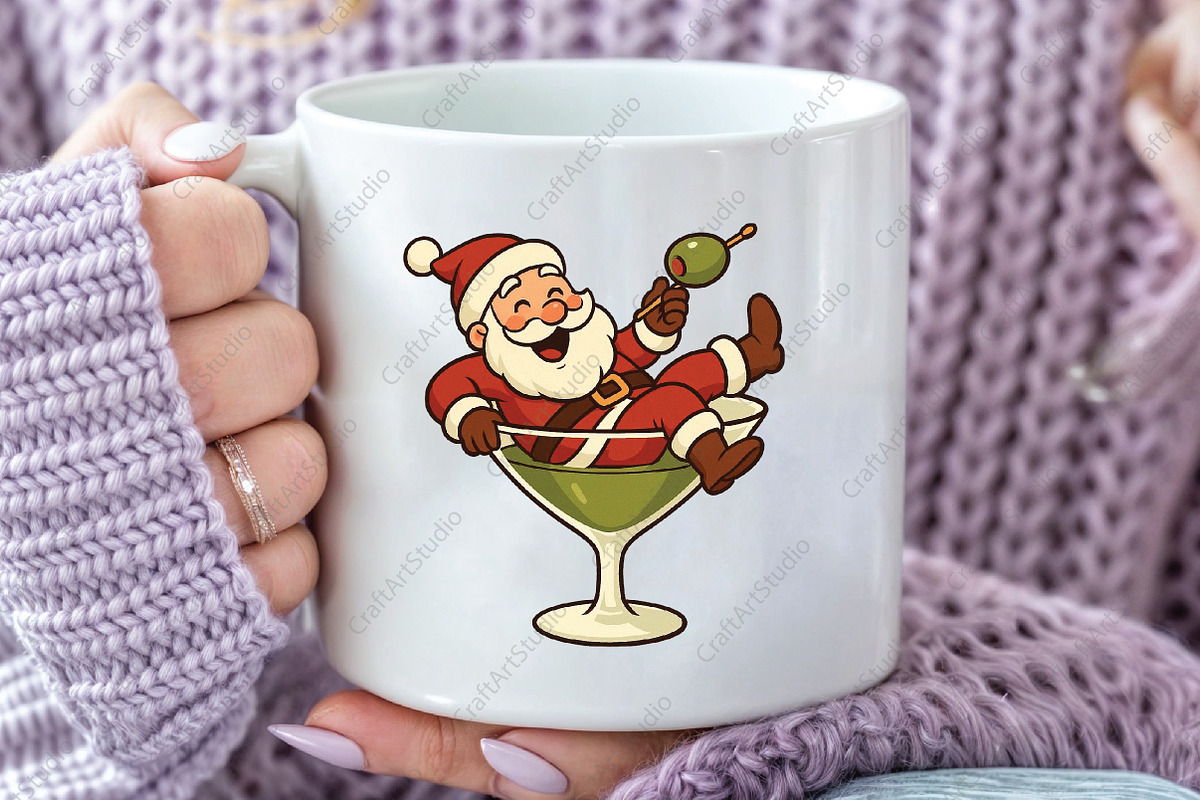 Santa Martini Christmas Martini PNG, an Illustration by CraftArtStudio (Photo 2 of 4)