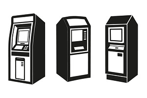 Stylized ATM machines vectors, an Object Graphic by Billah Hub
