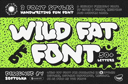 Wild Fat Font, a Font by softulka