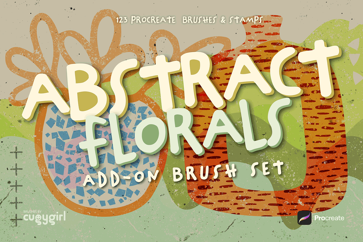 Abstract Florals Procreate Stamps, a Brush Add-On by cugypress (Photo 1 of 6)