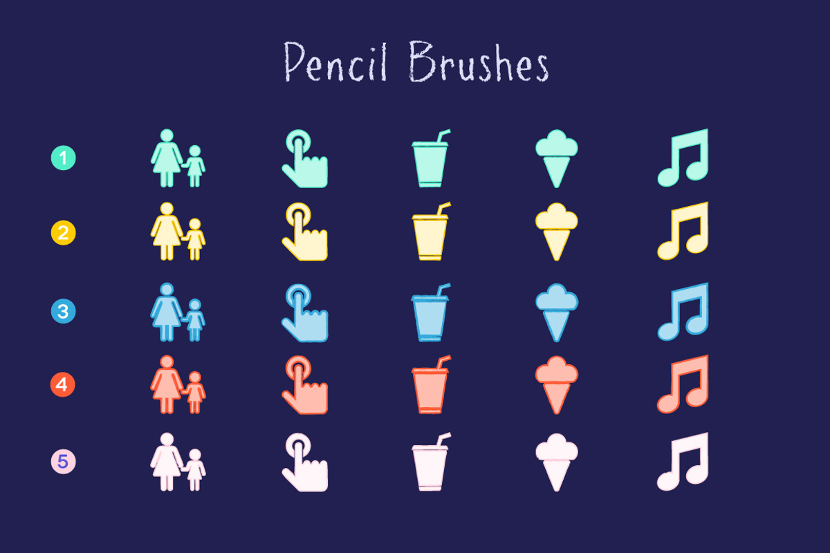 Pencil vector brushes, a Brush Add-On by Bene's shop (Photo 3 of 4)
