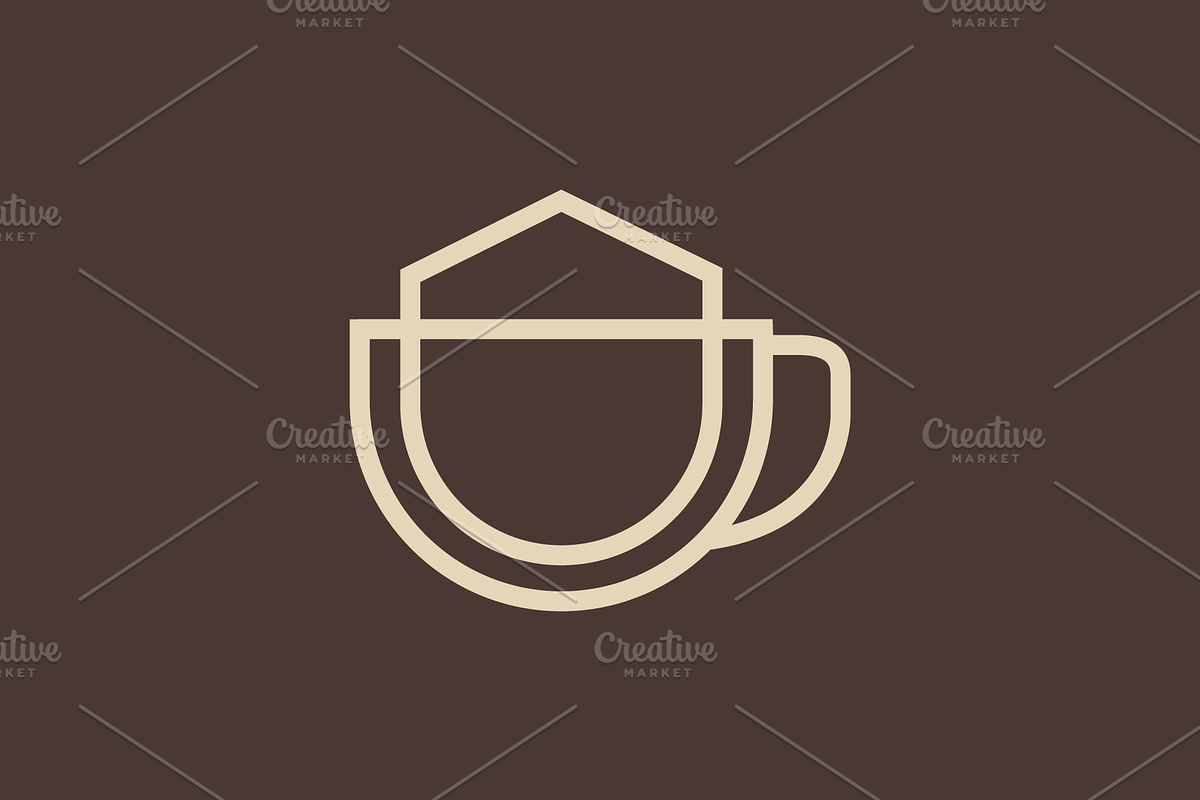 minimalist coffee house cup logo, a Branding & Logo Template by devastd