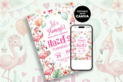 Flamingo Birthday Invitation, an Invitation Template by M9 Design (Thumbnail 2 of 4)