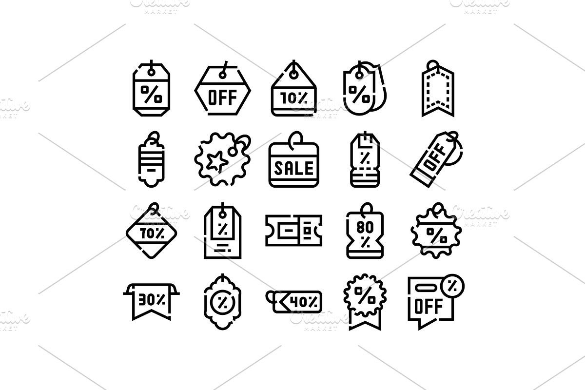 Shopping sale and discount tags, an Object Illustration by pikepicture