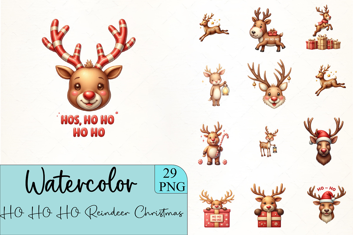HO HO HO Reindeer Christmas, an Illustration by CrexoraLab (Photo 1 of 5)
