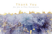 Gold & Flower Watercolor Backgrounds, a Pattern Graphic by Suna Kosem (Thumbnail 19 of 19)