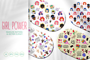 Girl power pattern set, a Pattern Graphic by ninakosh (Thumbnail 1 of 8)