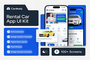 Cardealy Rental car App Mobile UI, an UI Kit Template by Lumina_ui_ux202