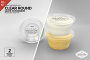 Clear Round Sauce Containers Mockup, a Cups & Container Mockup by INCDesign (Thumbnail 1 of 14)