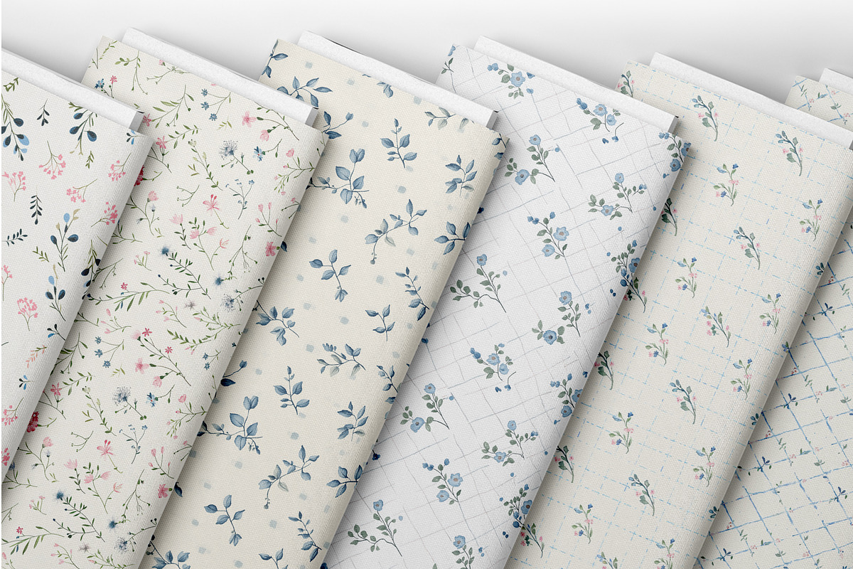 6 Seamless Pattern: Blue Floral, a Pattern Graphic by StudioCitra (Photo 4 of 10)