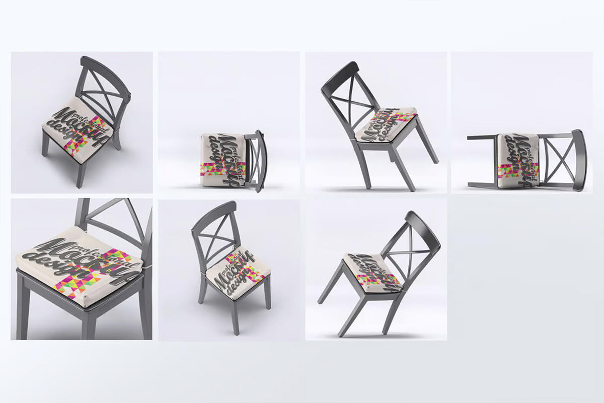 Chair Cushions Mock-Up, a Product Mockup by DesignRushMarket (Photo 6 of 7)