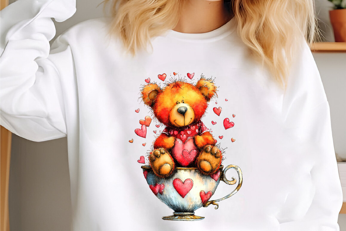 Whimsical Teddy Bear Valentine's Cli, an Illustration by designcity5 (Photo 3 of 5)