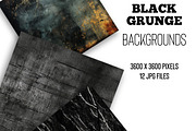 Black Grunge Backgrounds, a Background Graphic by Skritch Studio (Thumbnail 1 of 5)