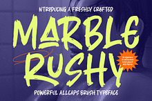 Marble Rushy Allcaps Brush Typeface