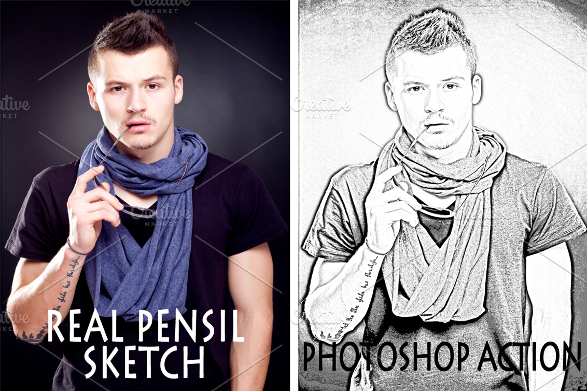 Real Pensil Sketch Photoshop Action preview 5