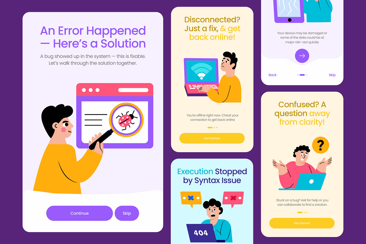 Error Illustrations Art Set, a Technology Illustration by Brickclay (Photo 4 of 9)