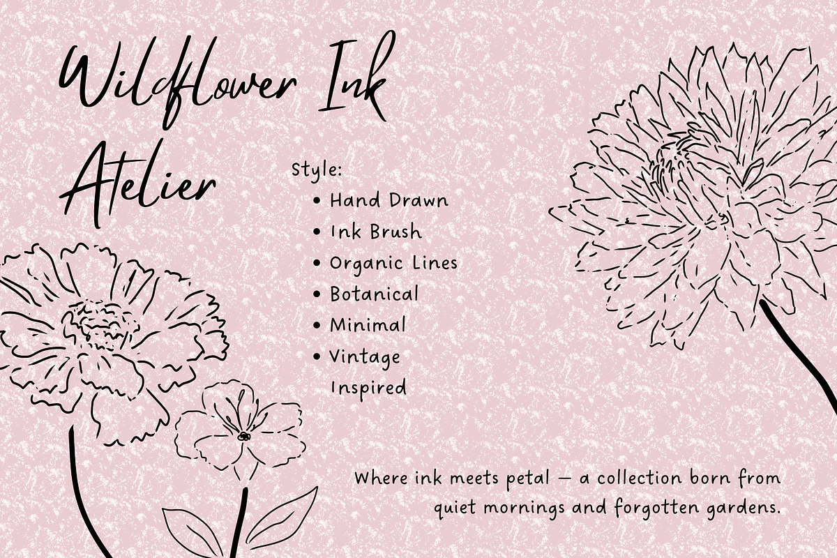 Wildflower Ink Atelier, a Decorative Illustration by The Journey Atelier (Photo 14 of 19)