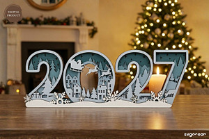 2027 Christmas Table Decor Laser Cut