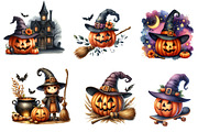 Funny Pumpkin Character Clipart, an Illustration by CreationArt (Thumbnail 2 of 7)