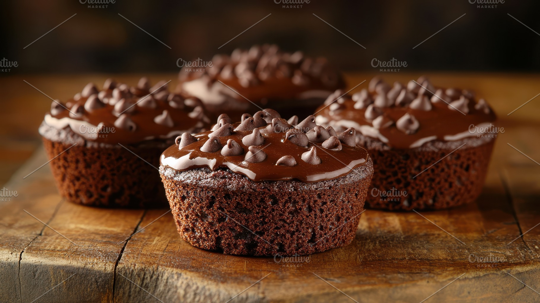 Chocolate chip muffins: rich, decade, a Background Photo by Pixeness