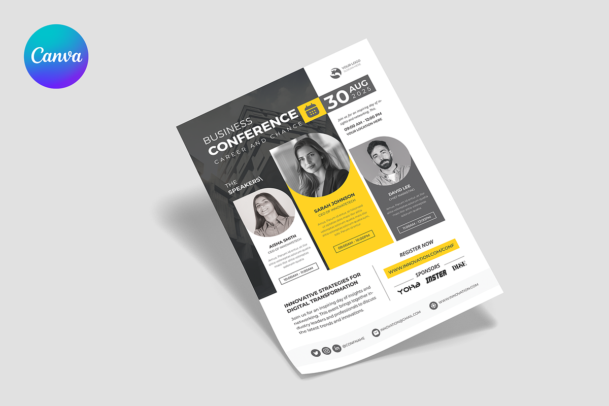 Event - Conference | Canva | Word, a Flyer Template by Template Zone (Photo 3 of 3)