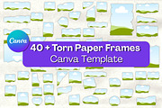 40+ Torn Paper Frames for Canva, a Presentation Template by Wicked Creative (Thumbnail 2 of 9)