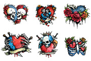 skeleton valentine bundle sublimatio, an Illustration by CreationArt (Thumbnail 3 of 5)