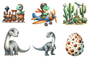 Dinosaurs watercolor clipart, an Illustration by CreationArt (Thumbnail 4 of 7)