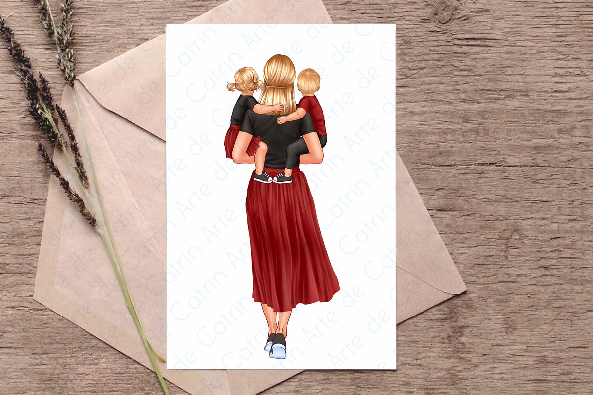 Best Mom Clipart, Mom with babies, a Person Illustration by ArtedeCatrin (Photo 6 of 10)