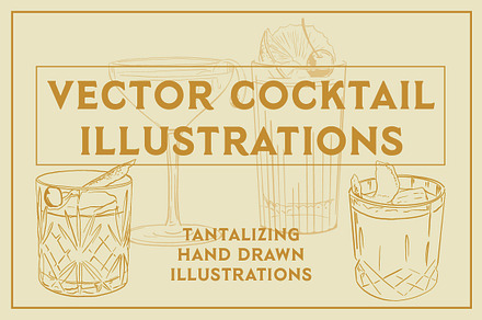 Vector Cocktail Illustrations, a Food Illustration by Instinct Design Co