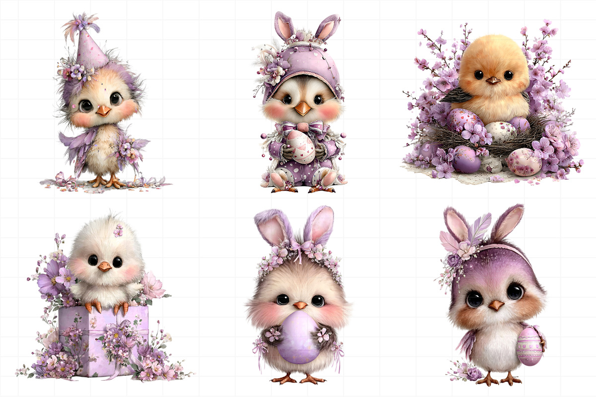 Whimsical Easter Birds Clipart, an Illustration by Daily.Designs (Photo 4 of 8)