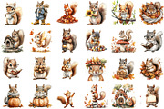 Autumn Squirrels Clipart, an Illustration by Sublimation Artist (Thumbnail 2 of 6)