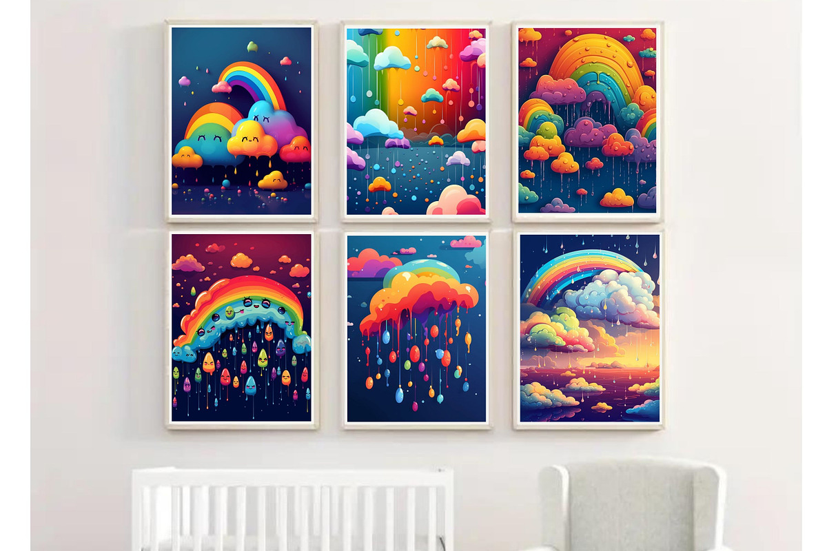 Fluffy Clouds and Colorful Rainbows, a Seasonal Illustration by Mermaids Cove (Photo 5 of 8)