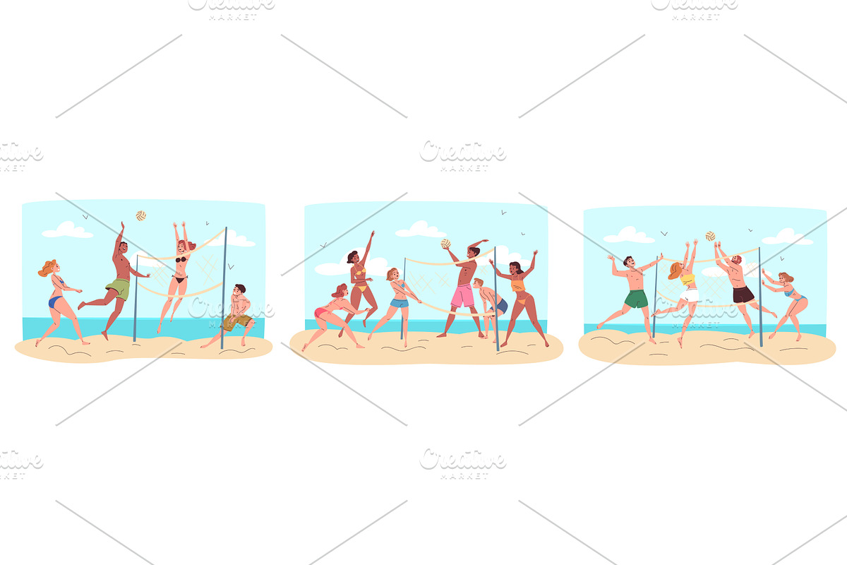 Summer beach volleyball. Volley ball, a Sport Illustration by Stock-Smart-Start