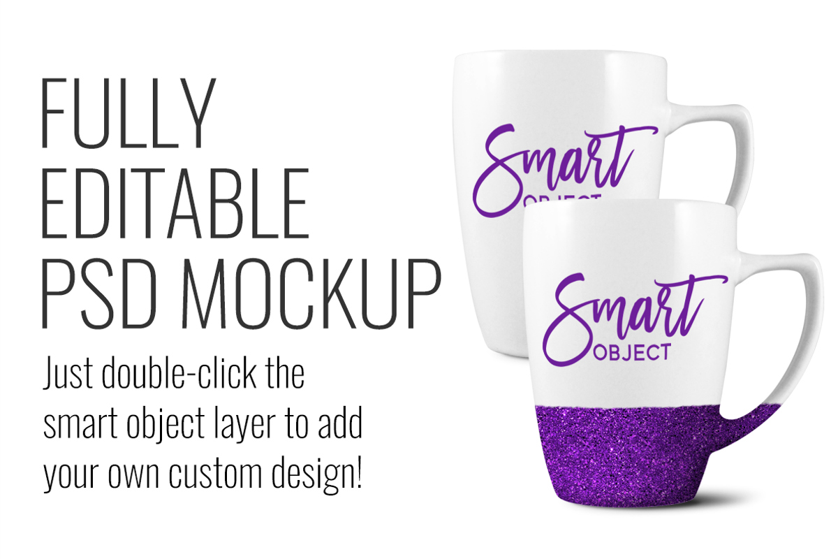 12oz Glitter White Stoneware Mug, a Product Mockup by SarahDesign (Photo 2 of 5)