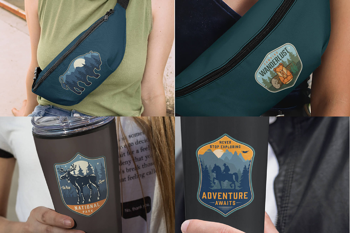 64 Retro Camping badges, a Branding & Logo Template by DGIM studio (Photo 7 of 7)